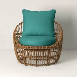 Topanga Club Chair With Ottoman - Blue/Brown - Opalhouse™ Designed With Jungalow™ -Opalhouse Sales Store GUEST 57174ce6 b0ee 4e8d 9b5e 59abdb5c543f