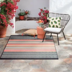 5' X 7' Outdoor Rug Multi Stripe Global Pink - Opalhouse™ -Opalhouse Sales Store GUEST 849a4c76 29c9 486c a953 a03150bdac10