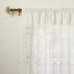 1pc Sheer Banded Geo Macrame Window Curtain Panel White - Opalhouse™ Designed With Jungalow™ -Opalhouse Sales Store GUEST e45ca8b5 c8fb 4bcd 9418 e1344d66992c